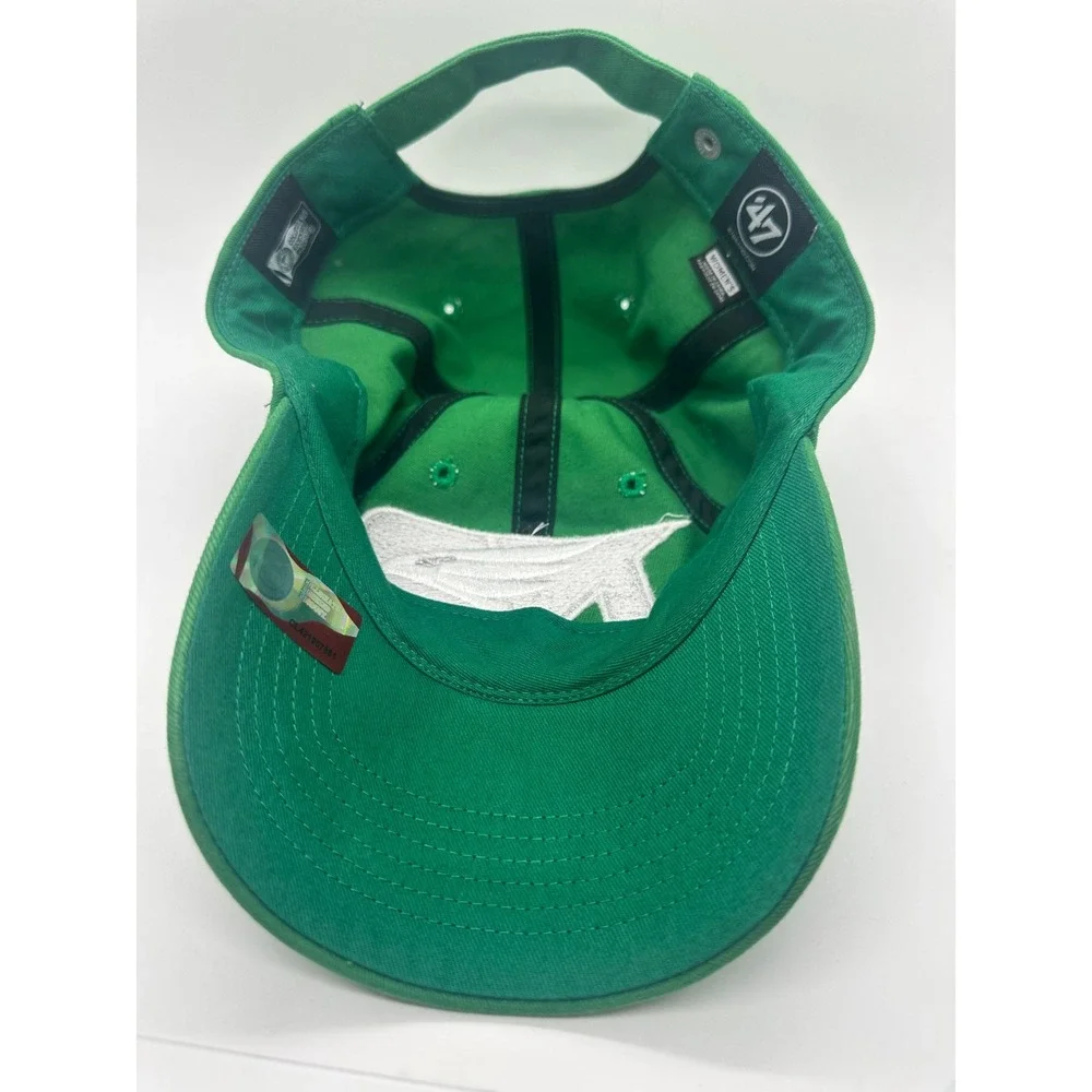 47 Brand Silver Sequin Patch Green Fighting Hawks Adjustable Womens Baseball Cap